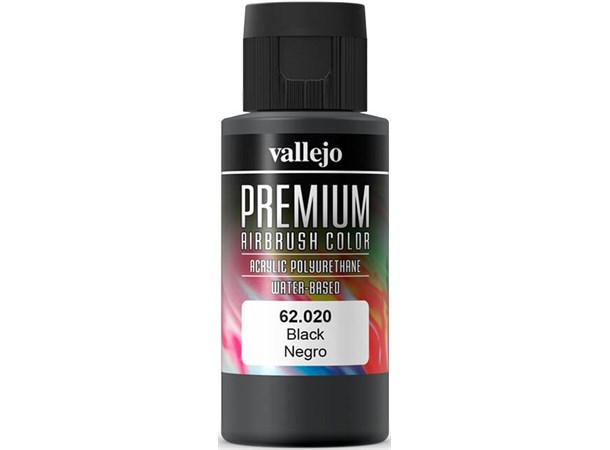 Vallejo Premium Basic Black 60ml Premium Airbrush Color 