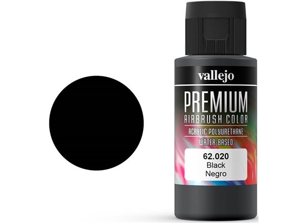 Vallejo Premium Basic Black 60ml Premium Airbrush Color 