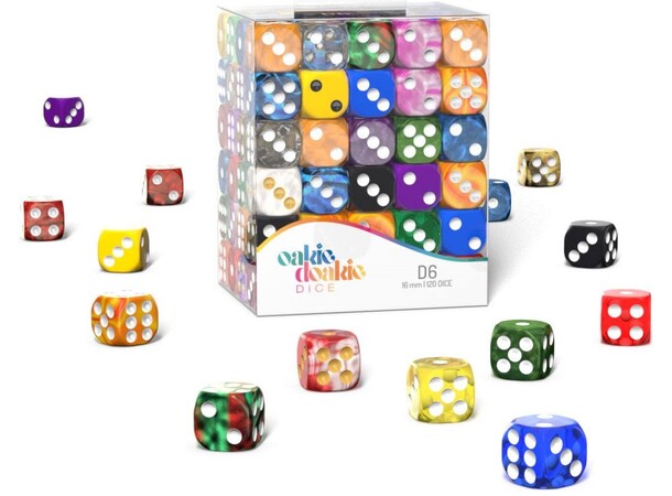 Assorterade d6-tärningar 120st Färgglada vanliga tärningar 16mm 