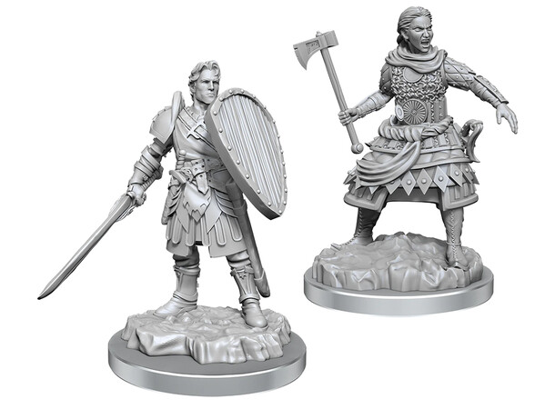 D&D Figur Nolzur Human Fighters Nolzur's Marvelous Miniatures - Ej målad 