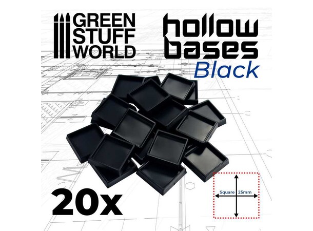Hollow Plastic Bases 25mm Green Stuff World - Till Old World 