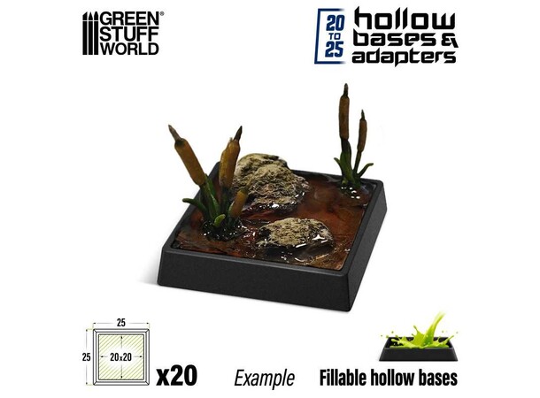 Hollow Plastic Bases 25mm Green Stuff World - Till Old World 