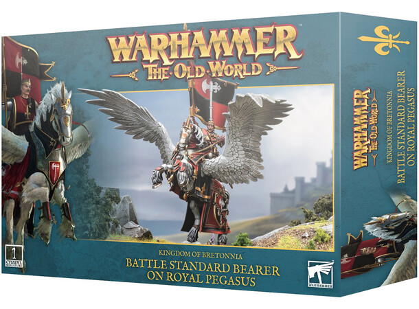 Kingdom of Bretonnia Battle Standard on Royal Pegasus - Warhammer The Old World 