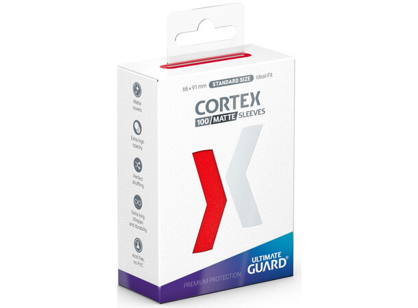 Sleeves Cortex Röd MATTE x100 - 66x91 Ultimate Guard Standard Size 