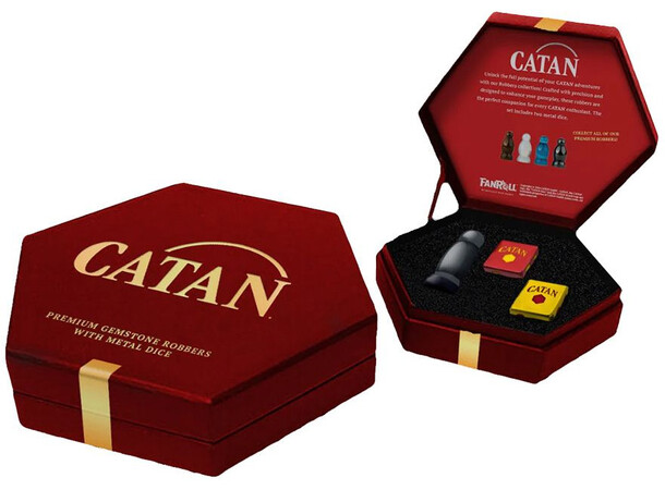 CATAN Robber & Metal Dice Hematite 