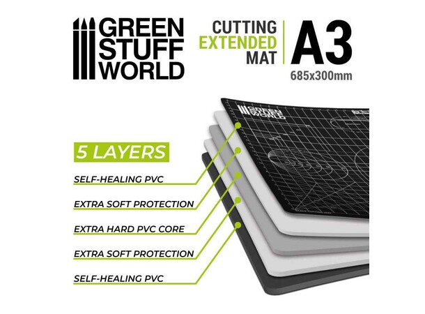 Cutting Mat Extended A3 - 685x300mm Green Stuff World Skärmatta 