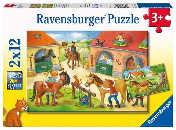 En dag i stallen Puslespill 2x12 biter Ravensburger Puzzle 