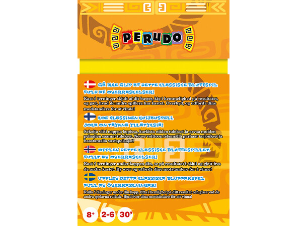 Perudo Brädspel - Svensk utgåva (Liars Dice, Bluff, Dudo, Raffle) 