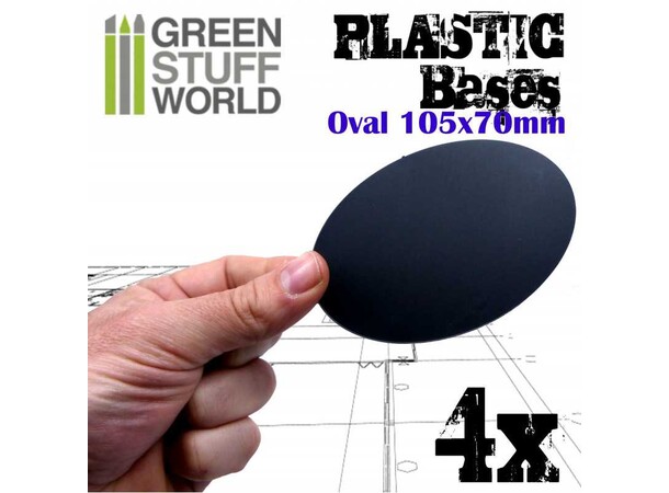 Plastbaser Svart Oval 105x70mm (4 st) 