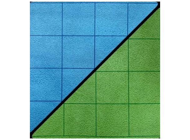 RPG Battlemat Blå/Grön - Grid 2,5cm Chessex Reversible 60x66 cm - Rutnät 