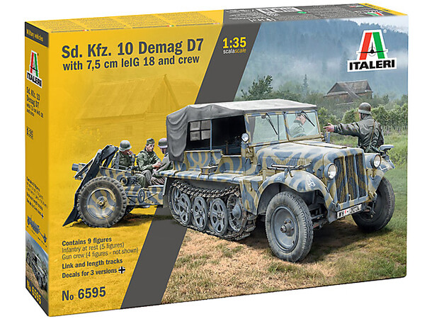 Sd. Kfz. 10 Demag D7 w/ leIG 18 & crew Italeri 1:35 Byggsats 