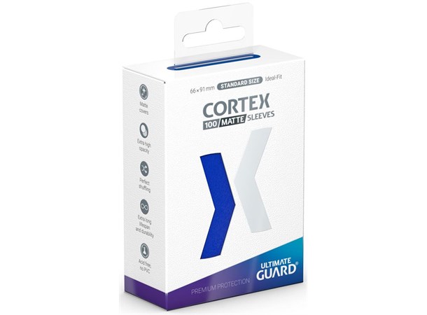 Sleeves Cortex Blå MATTE x100 - 66x91 Ultimate Guard Standard Size 