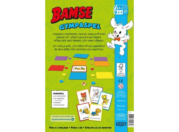 Bamse Gympaspel Brädspel Svensk utgåva 