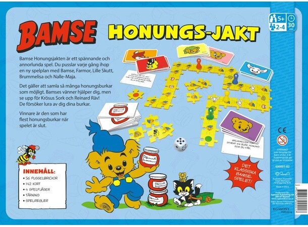 Bamse Honungs jakt Brädspel Svenskt utgåva 