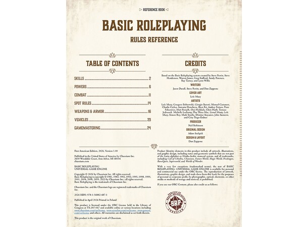 Basic Roleplaying Gamemaster Pack 