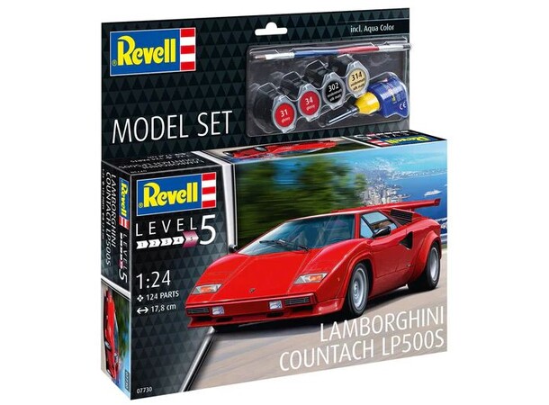 Lamborghini Countach LP500S Starter Set Revell 1:24 Byggsats 