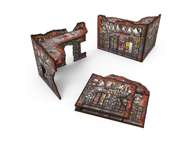 Matched Play Small L-Shaped Ruin Orks Pre-Painted - Green Stuff World 