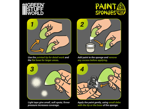 Teardrop Paint Sponges x5 Green Stuff World 
