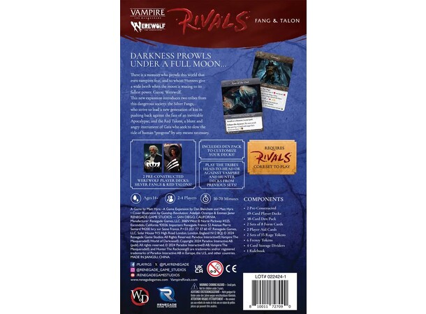 Vampire Masquerade Rivals Fang/Talon Expansion till Vampire Masquerade Rivals 