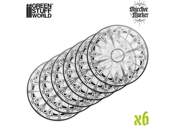 Clear Objective Markers for 40K Green Stuff World 