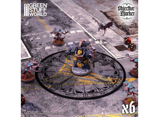 Clear Objective Markers for 40K Green Stuff World 
