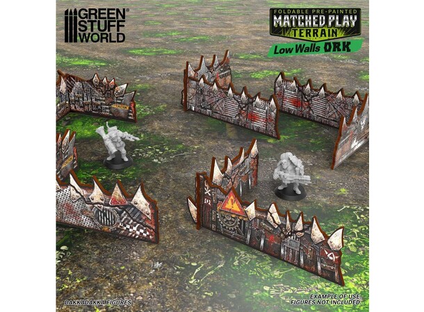 Matched Play Low Walls Orks - x8 Pre-Painted - Green Stuff World 