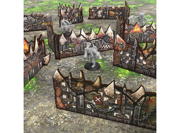 Matched Play Low Walls Orks - x8 Pre-Painted - Green Stuff World 