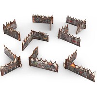 Matched Play Low Walls Orks - x8 Pre-Painted - Green Stuff World