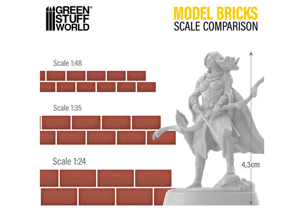 Model Bricks Grey 1:48 - 1000 st Green Stuff World 