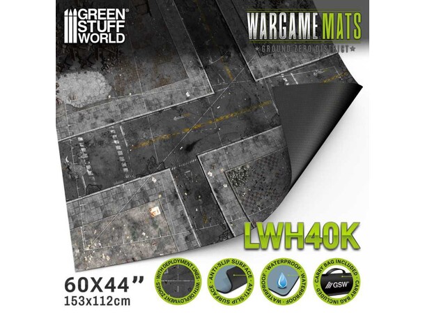 Neoprene Mat 44x60 Ground Zero District Green Stuff World - 114 x 155 cm 