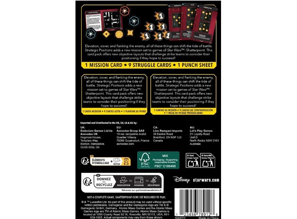 Star Wars Shatterpoint Strategic Positio Mission Card Pack 