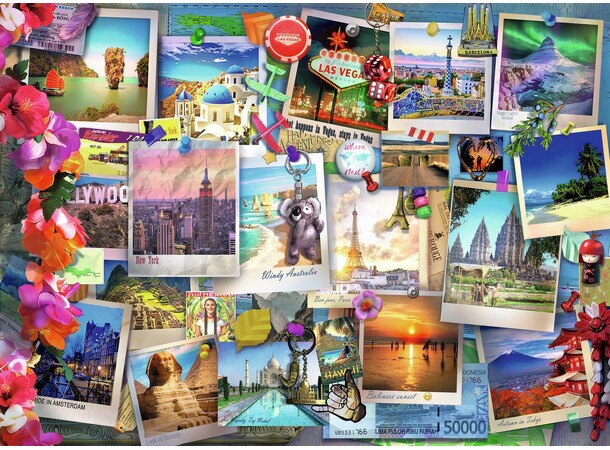 World Travel Pinboard 500 bitar Pussel Ravensburger Puzzle 
