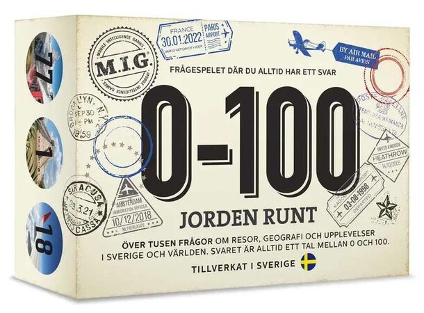 0-100 Jorden runt Frågespel Svensk utgåva 