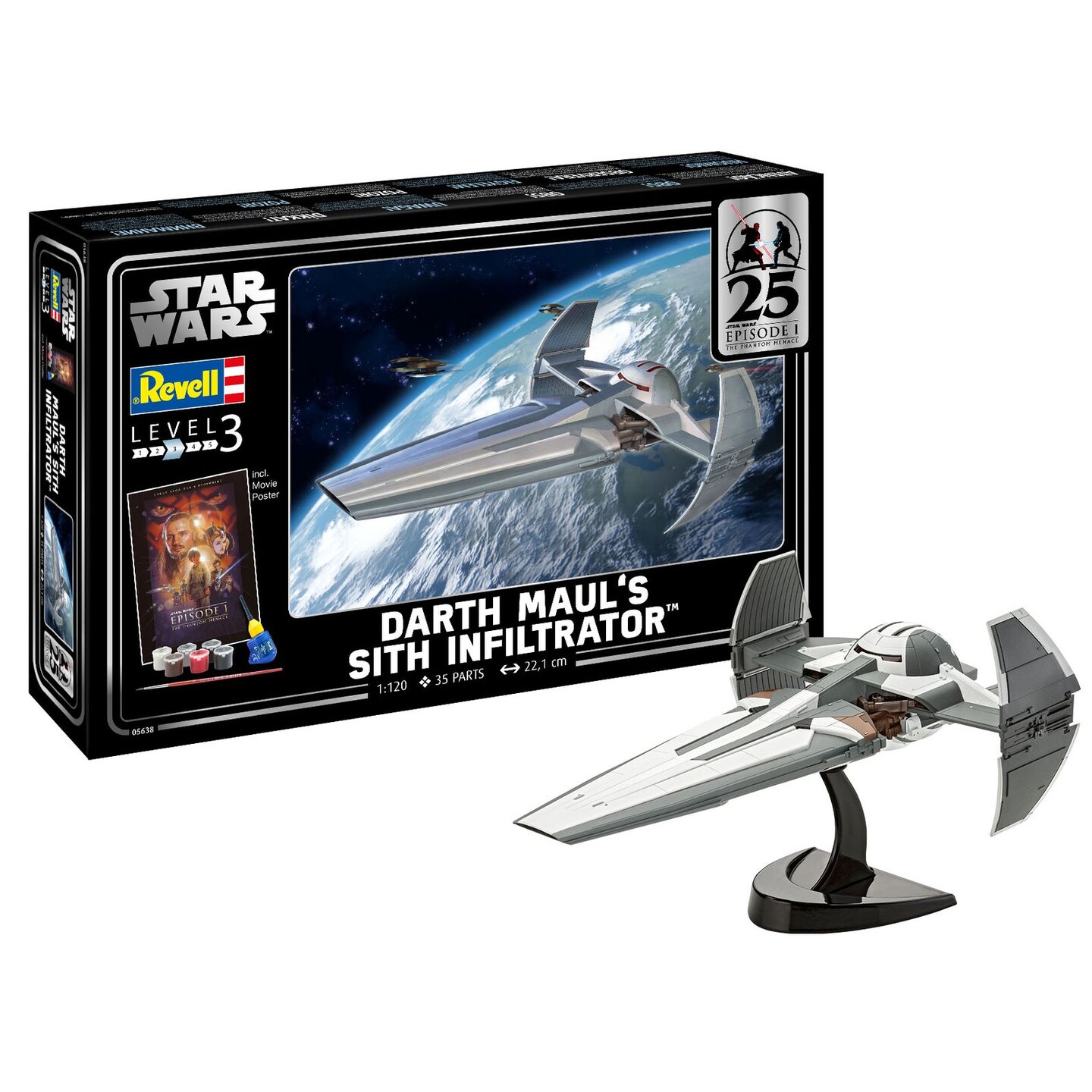 Star Wars Darth Maul Sith Infiltrator Revell 1:120 Byggsats - Gift Set