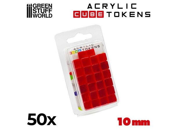 Acrylic Cube Tokens - Red Green Stuff World 