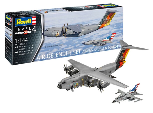 Air Defender Set Airbus A400M & Tornado Revell 1:144 Byggsats 