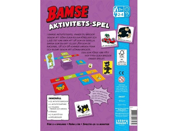 Bamse Aktivitetsspel Brädspel Svensk utgåva 