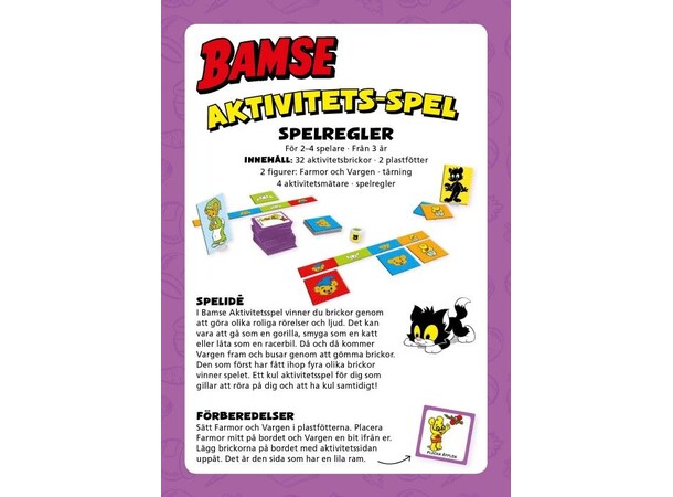Bamse Aktivitetsspel Brädspel Svensk utgåva 