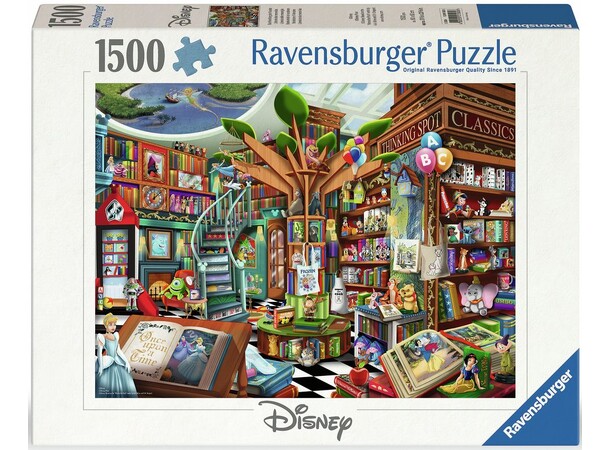 Disney Bookstore of Wonders 1500 bitar Pussel - Ravensburger Puzzle 