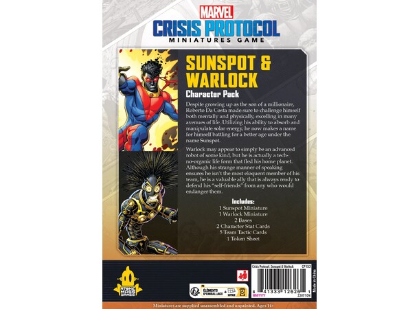 Marvel Crisis Protocol Sunspot & Warlock Expansion till Marvel Crisis Protocol 