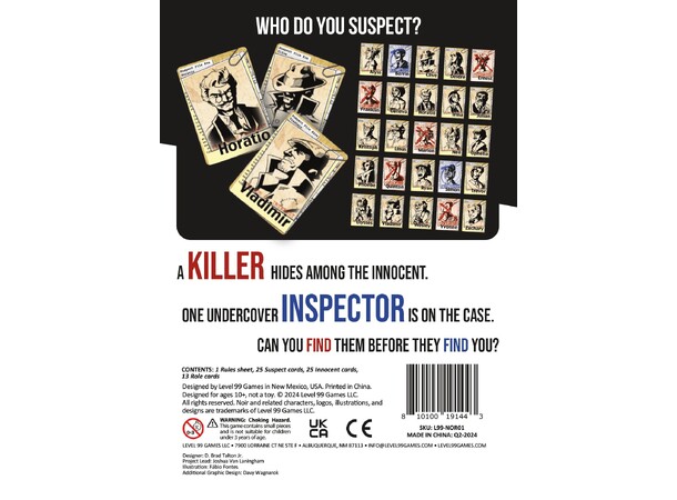 Noir Deductive Mystery Game Brädspel Second Edition 