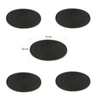 Plastbaser Svart Oval 75x42mm (5 st) 