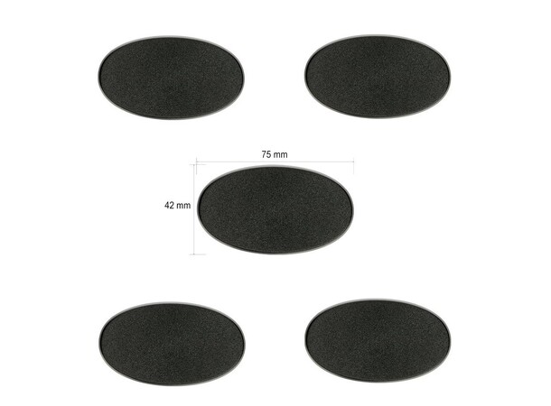 Plastbaser Svart Oval 75x42mm (5 st) 