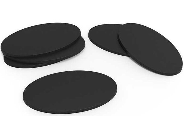 Plastbaser Svart Oval 90x52mm (6 st) 
