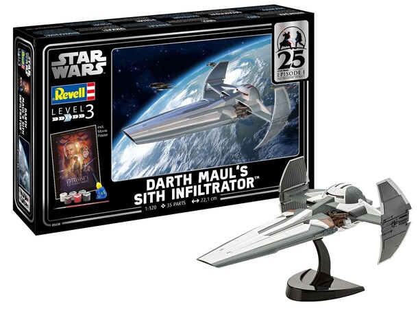 Star Wars Darth Maul Sith Infiltrator Revell 1:120 Byggsats - Gift Set 