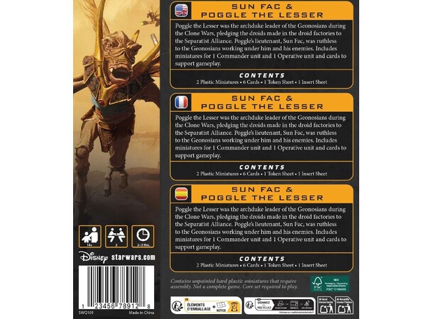 Star Wars Legion Poggle & Sun Fac Poggle The Lesser & Sun Fac 
