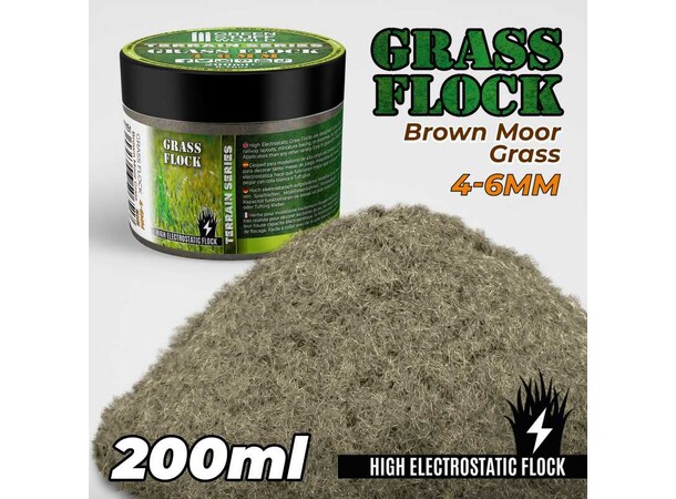 Static Grass Brown Moor 4-6mm 200ml Green Stuff World 