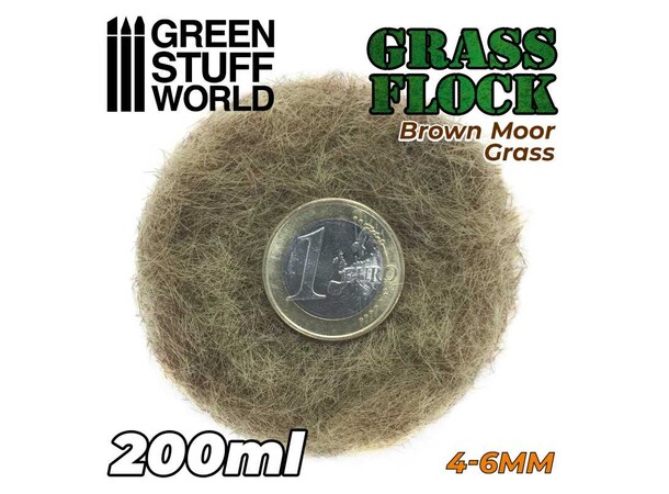 Static Grass Brown Moor 4-6mm 200ml Green Stuff World 