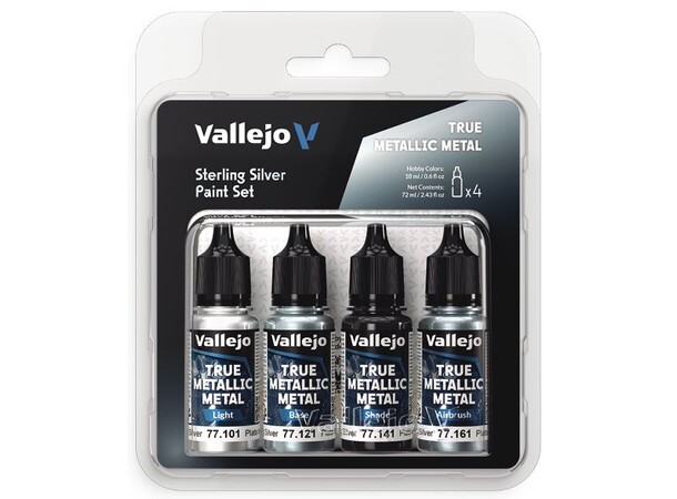 Vallejo True Metallic Set Sterling Silver - True Metallic Metal 