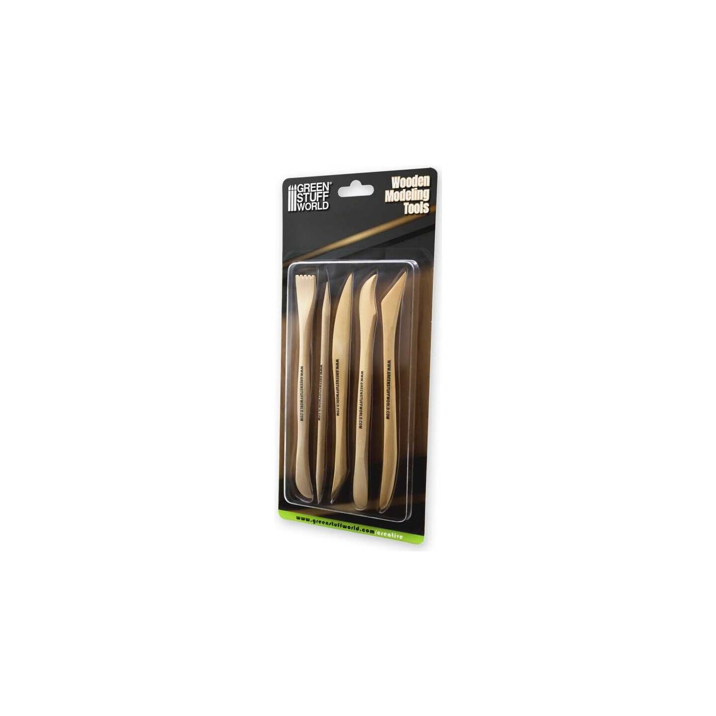 Wooden Modelling Tools - 5 st Green Stuff World